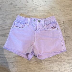 Zara Purple Jean Shorts with Cut-Off Hem